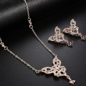Butterfly Pendant Necklace & Earrings